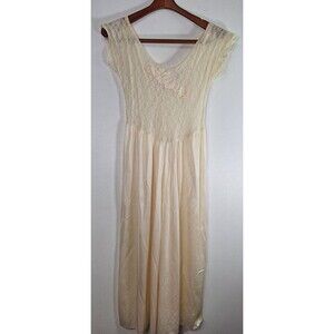 Vtg 1970's GLORIA VANDERBILT Stretch Nylon Baby Doll Night Gown Slip‎ Dress Sz M